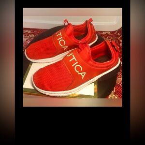 Nautica Coaster Athletic & Training Nylon Shoes Orange & White Colors size 9.5